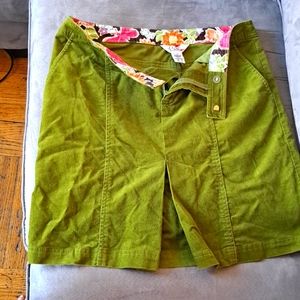 Lilly Pulitzer green corduroy skirt size 4